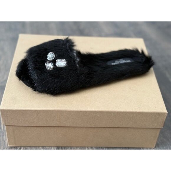 Michael Kors Slippers Slides Delphine Runway Faux Mink Fur Dust Bag Box Slip on - Picture 9 of 10